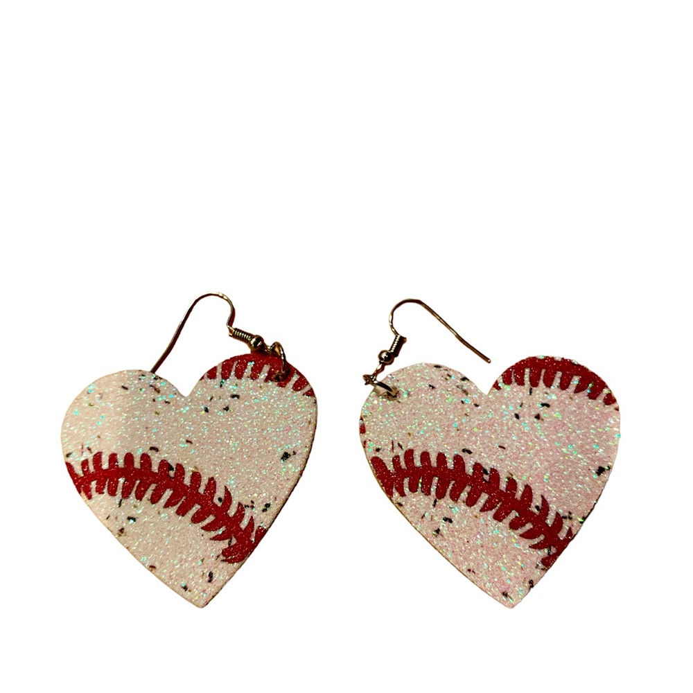 Heart baseball ⚾️ dangle earrings